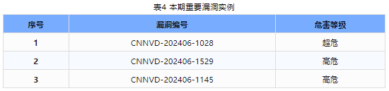 信息安全漏洞周報（2024年第25期）表4